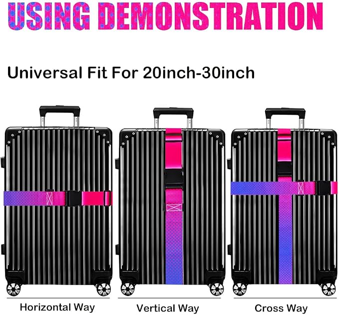Luggage Straps for Suitcases TSA Approved-2 Pack Bright Personalized Luggage - Image 4