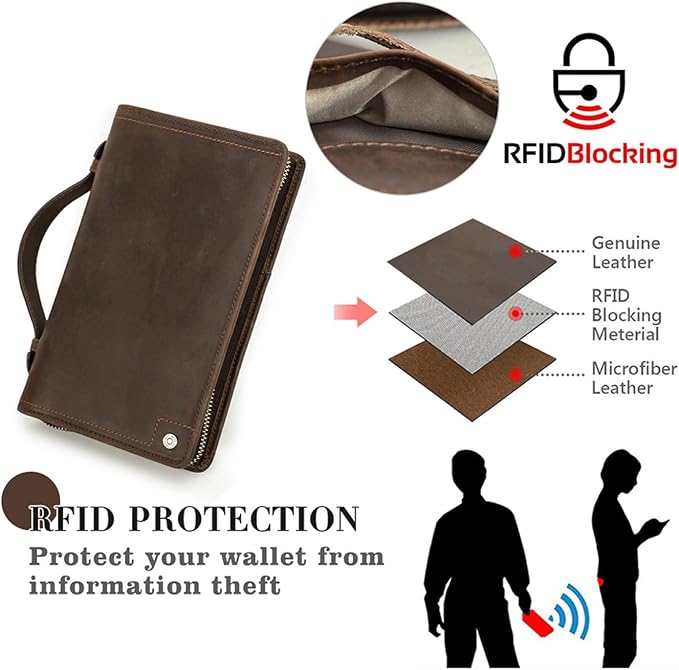 Top Grain Leather Travel Passport Wallet Holder Case - Image 9