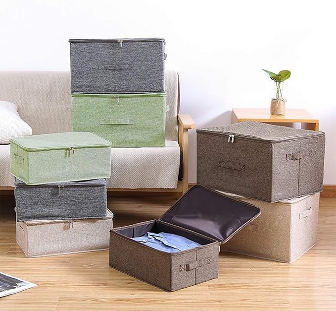 ANMINY Storage Bins with Zipper Lids 51.9 Qt Lidded Fabric Storage Boxes - Image 8