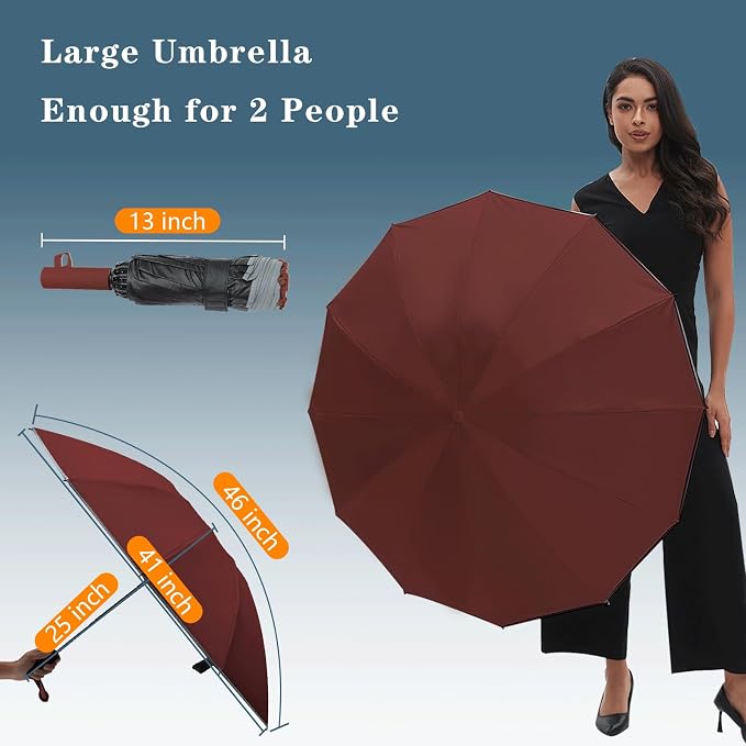 Large Double-Ribs Umbrella Automatic Folding Umbrella - Image 5