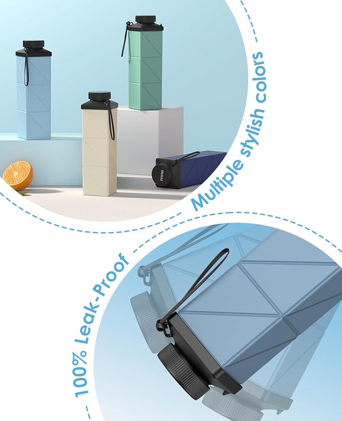 Collapsible Water Bottles, 2nd Generation Leakproof BPA-Free Travel Water - Image 4