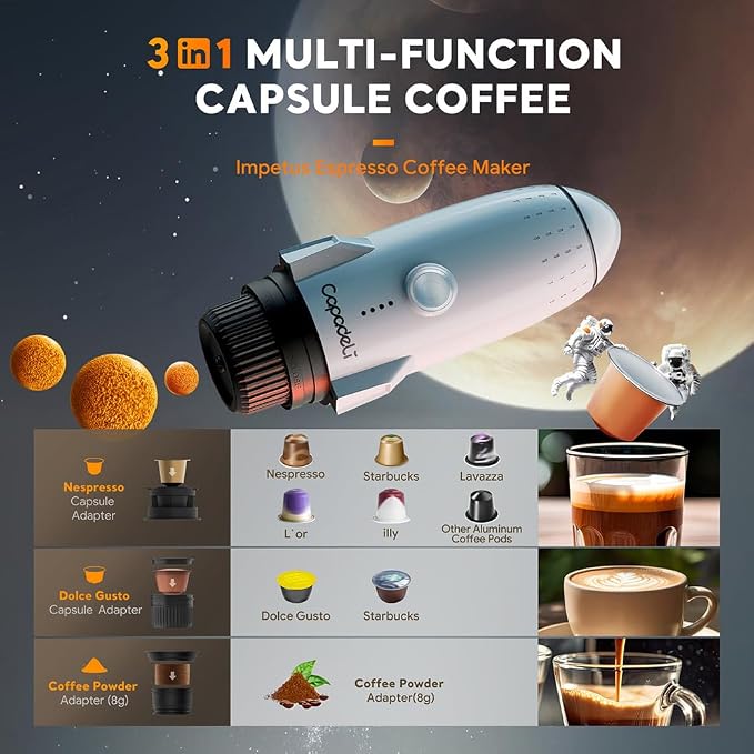 3 in 1 Portable Espresso Machine On the Go, Self-Heating Electric Espresso Maker - Image 2