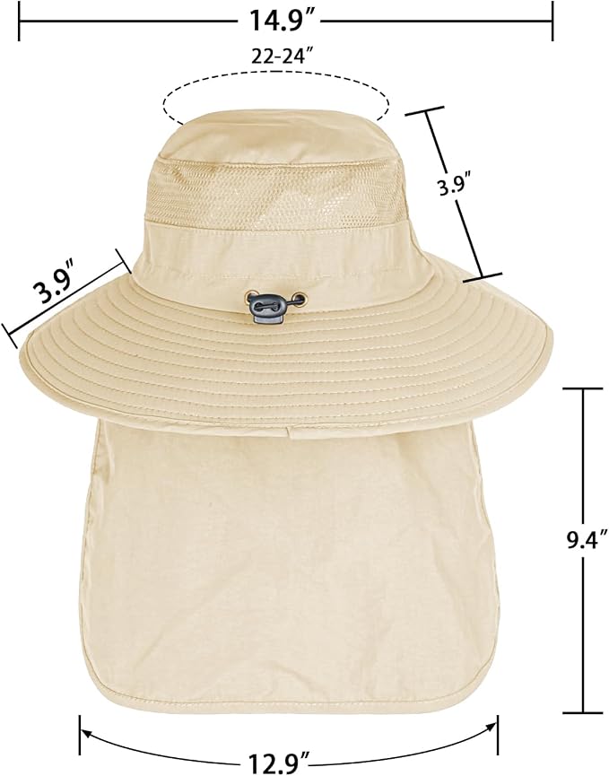 Sun Hats for Men Women Fishing Hat UPF 50+ Breathable Wide Brim Bucket Hats - Image 6