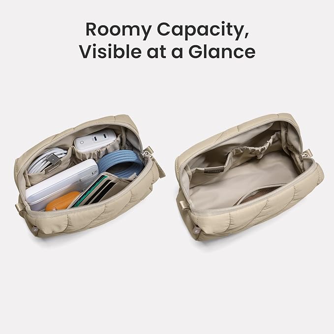 tomtoc Electronics Organizer Travel Case, Soft Puffy Organizer Bag Birthday - Image 3