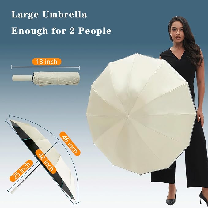 Large Double-Ribs Umbrella Automatic Folding Umbrella - Image 6