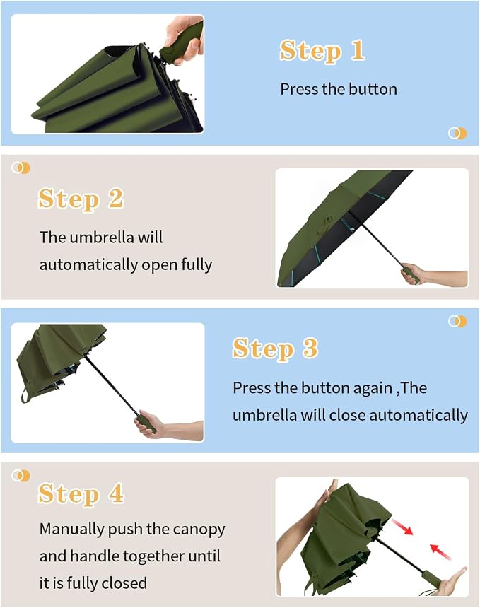 Large Double-Ribs Umbrella Automatic Folding Umbrella - Image 9