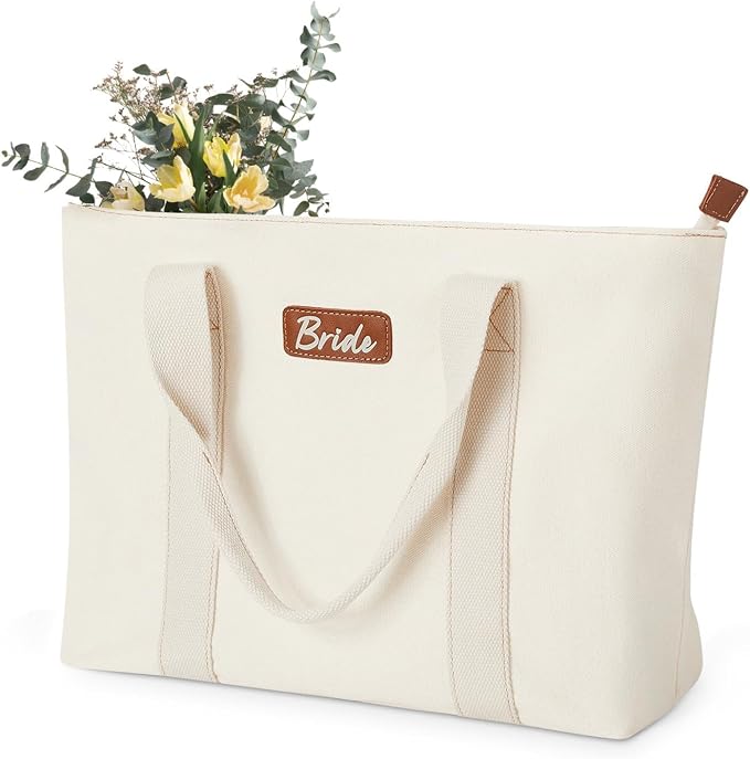 AW BRIDAL Monogram Canvas Tote Bag by AWBRIDAL