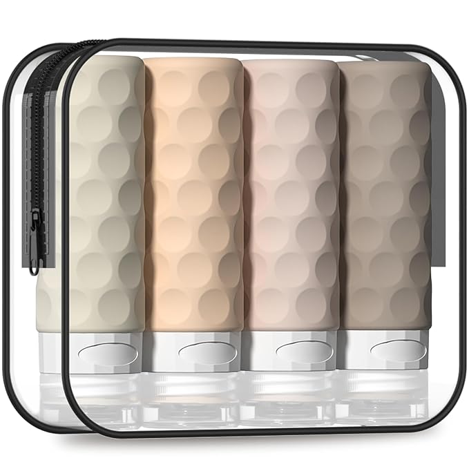 Travel Bottles for Toiletries, BPA Free Leak Proof Premium Silicone Bottles by Silevoler