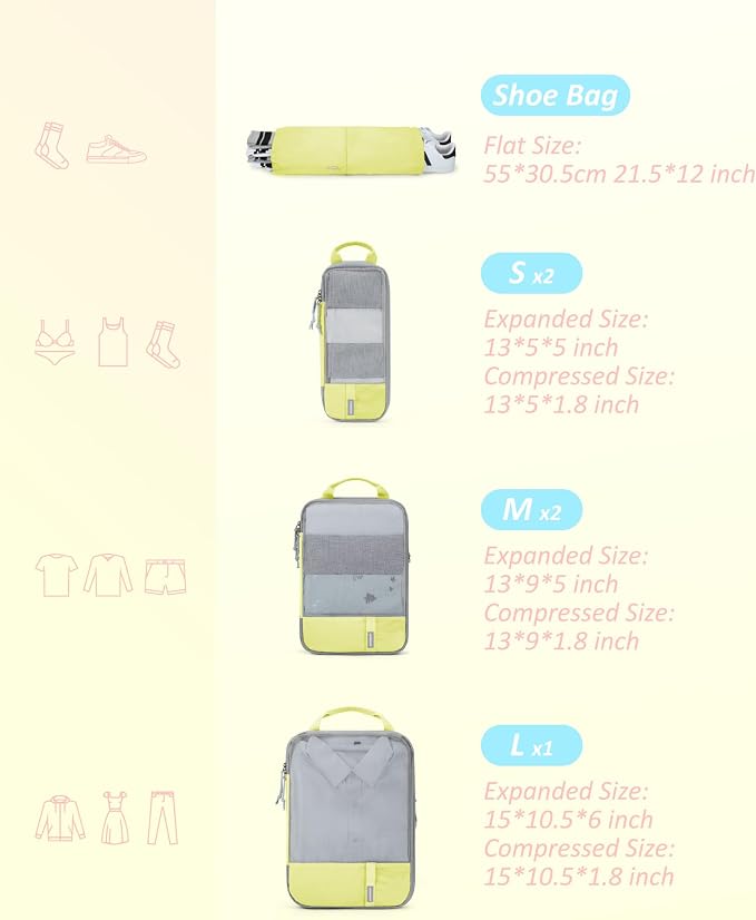 BAGSMART 6 Set Compression Packing Cubes - Image 2