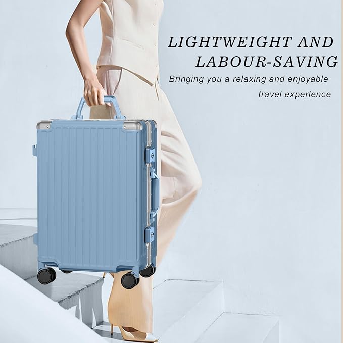 AnyZip Luggage PC+ABS Aluminum Frame Zipperless Checked Luggage Hard Shell - Image 2