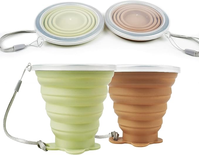 JBER Silicone Collapsible Travel Cup, Silicone Folding Camping Cup by JBER
