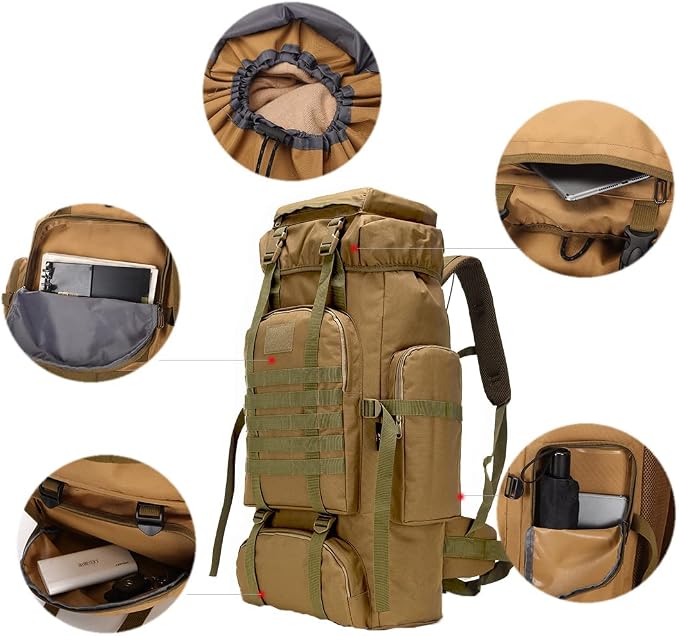 Hiking Backpack for Men 70L/100L Camping Backpack Military Rucksack Molle 3 - Image 4