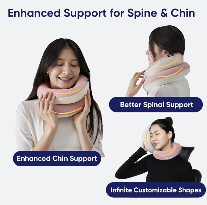 Vesta Loop Neck Pillow for Travel, Spiral Wrapping Design for Enhanced Chin & - Image 4
