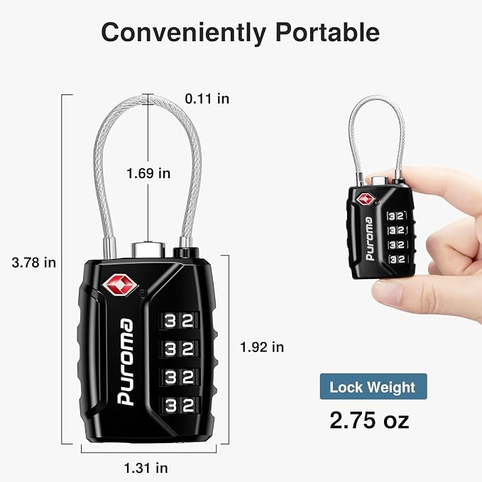 Puroma 6 Pack TSA Approved Luggage Locks, 4 Digit Combination Travel Locks - Image 4