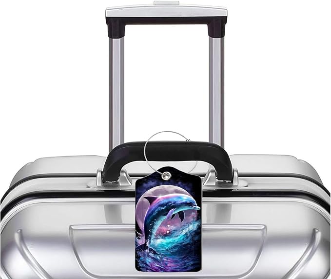 2 Pack Luggage Tag for Suitcase, Cute Unique Leather Bag Tags Identifiers - Image 5