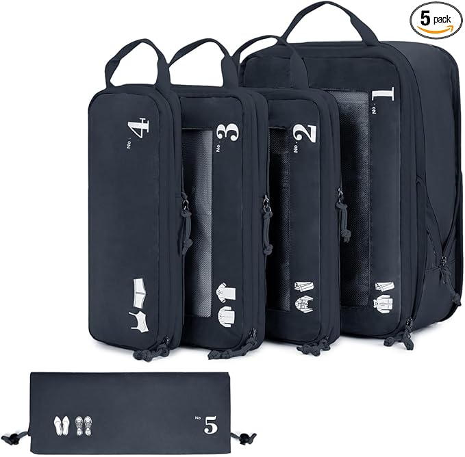 ECOHUB 5 Set Compression Packing Cubes by ECOHUB
