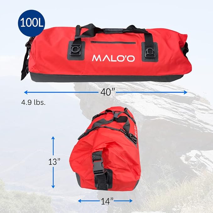 Malo'o Waterproof Dry Bag Duffel 40L/60L/100L, Roll Top Duffel Keeps Gear Dry - Image 3