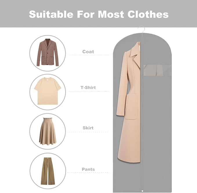 Dress Bags for Gowns Long, Suit Bag Cover for Storage and Travel - Image 3