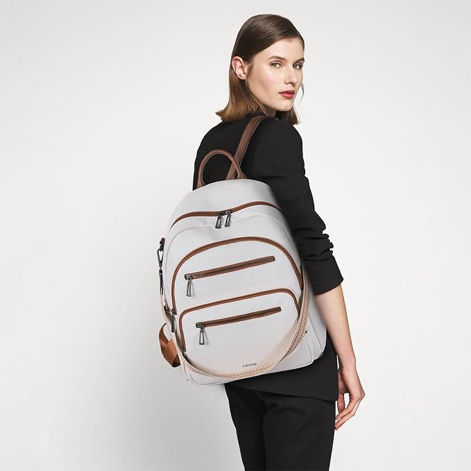 Backpack Purse for Women Laptop Backpack, Leather Travel Backpack Shoulder Bag - Image 2