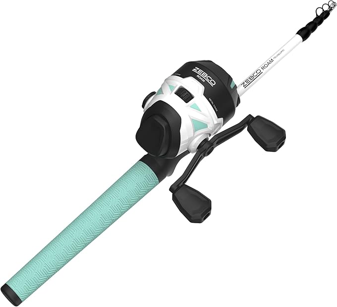 Zebco Roam Telescopic Fishing Rod and Spinning or Spincast Fishing Reel Combo by Zebco
