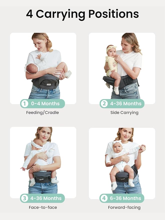Baby Hip Seat Carrier, GROWNSY Ergonomic Hip Seat Baby Carrier - Image 7