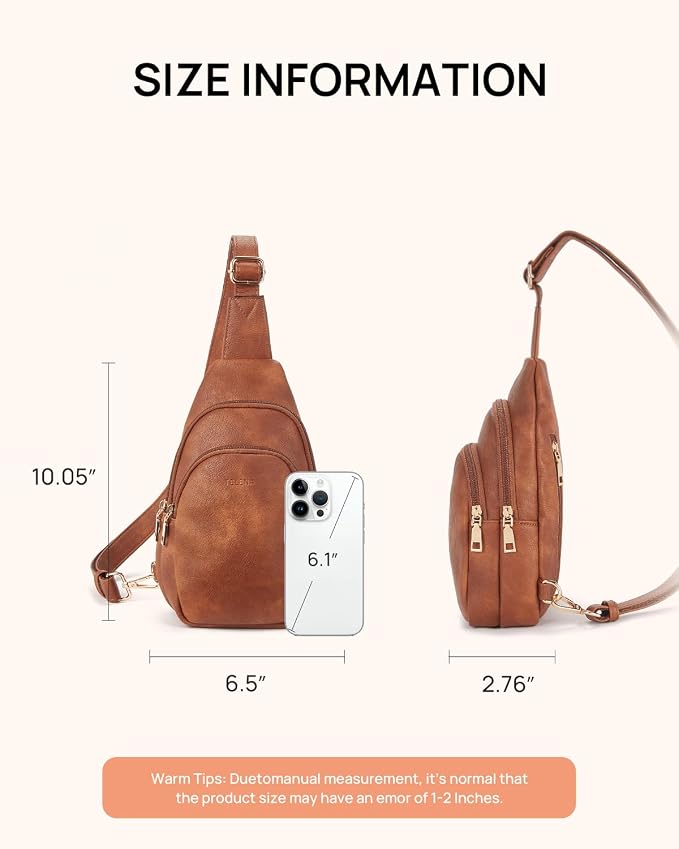 Telena Small Sling Bag for Women Leather Crossbody Fanny Packs Chest Bag for - Image 7