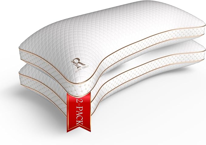 Royal Therapy King 2-Pack Memory Foam Pillow, Adjustable Shredded Odor-Free by ROYALTHERAPY