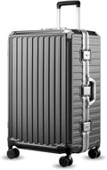 LUGGEX Checked Suitcase with Spinner Wheels, 28 Inch Aluminum Frame Zipperless by LuggeXLUGGAGE