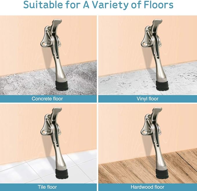 Door Stopper, One-Touch semi-Automatic Metal Door Stopper, - Image 6