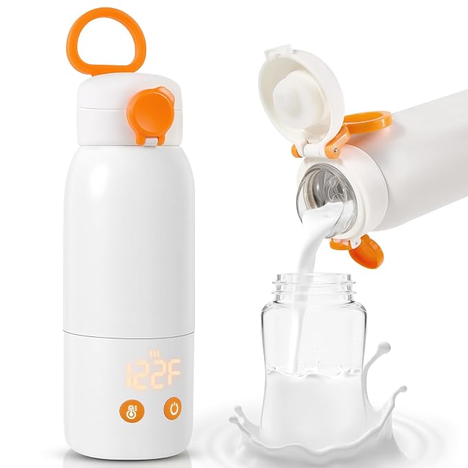 Portable Bottle Warmer for Travel, 12oz Large Capacity Fast Heating Breast Milk by ACABEA