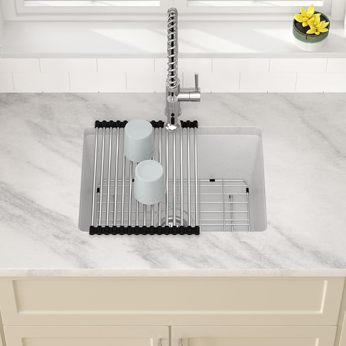 Dcolora 22 Inch Undermount Wet Bar Sink Single Bowl Modern Kitchen Sink White - Image 2