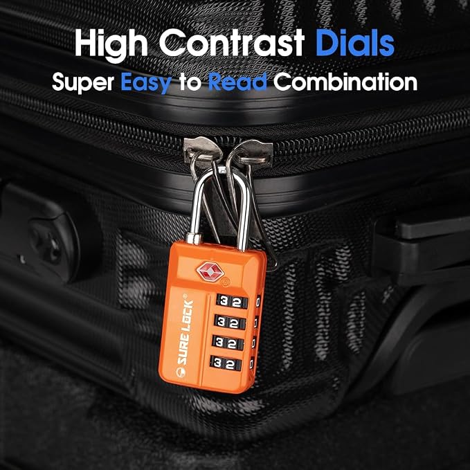 TSA Approved Travel Luggage Locks, Open Alert Combination Lock - Image 7