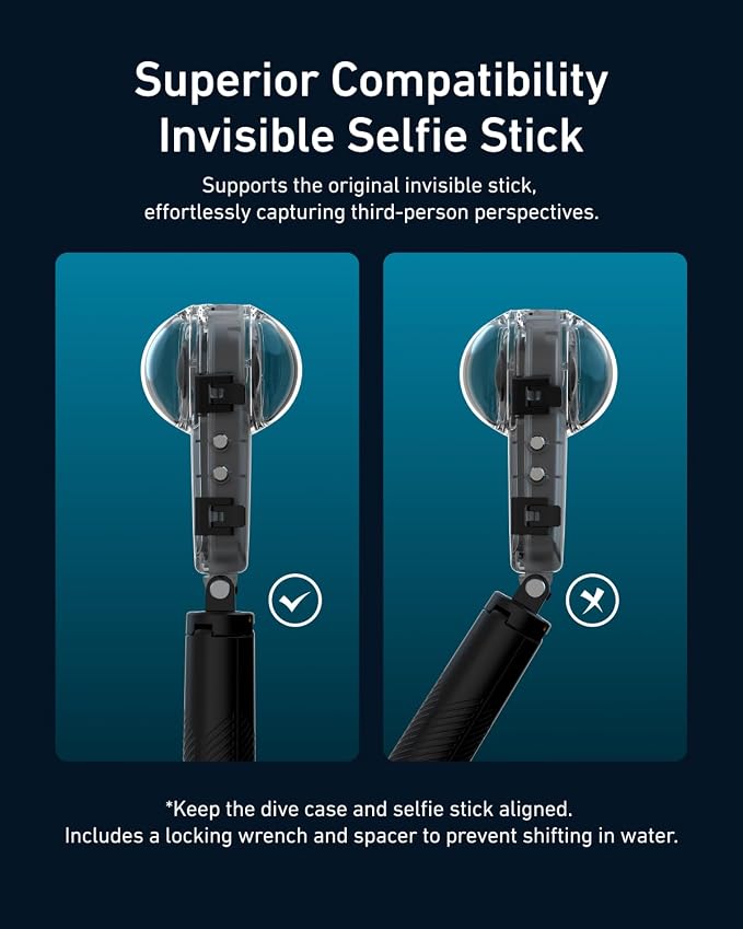 TELESIN Insta 360 X4 Invisible Dive Case, 50m/164ft Waterproof Case Protective - Image 7