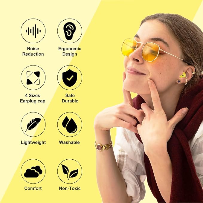Ear Plugs for Sleeping Reusable Earplugs for Concerts Noise Cancelling Soft - Image 3