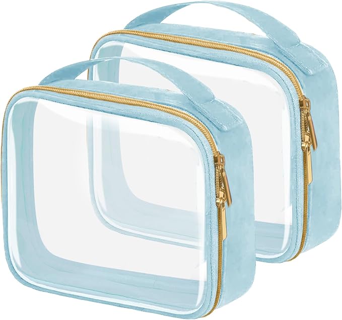 TSA Approved Travel Toiletry Bag, 2 Pack Clear Makeup Bags by FAYORORY