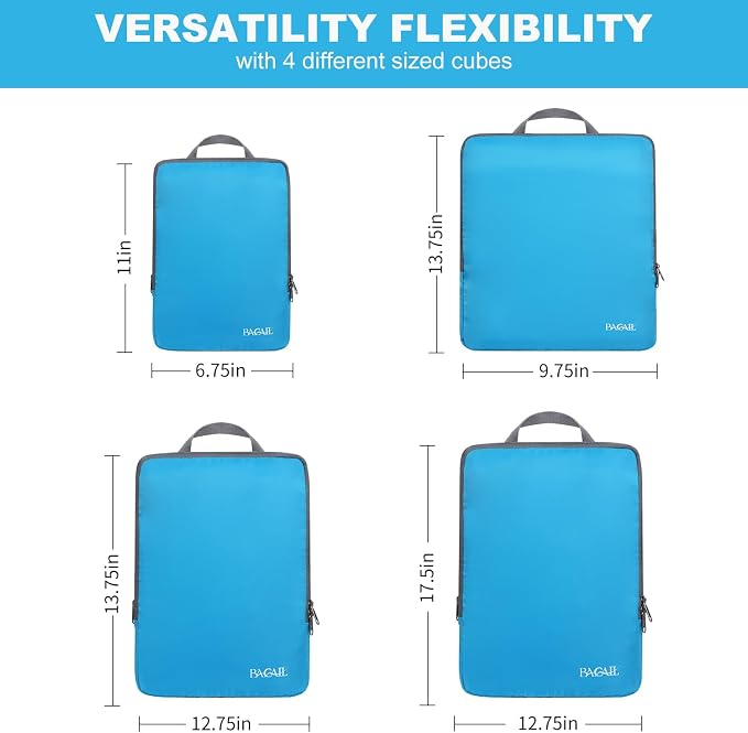 BAGAIL 4 Set/6 Set/8 Set Compression Packing Cubes Travel Accessories - Image 2