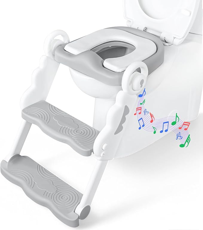 Musical & Sound Toddler Potty Training Seat w/Step Stool Ladder by bebeleh