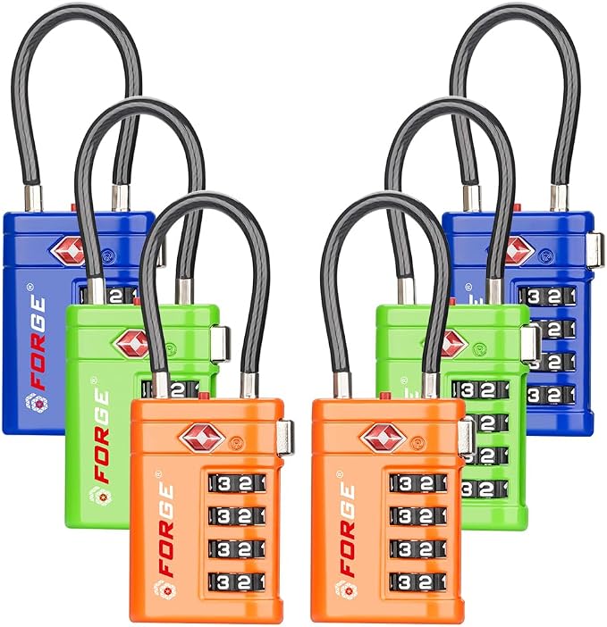 Forge TSA Approved Luggage Locks 4 Digit Combination TSA Travel Locks by Forge