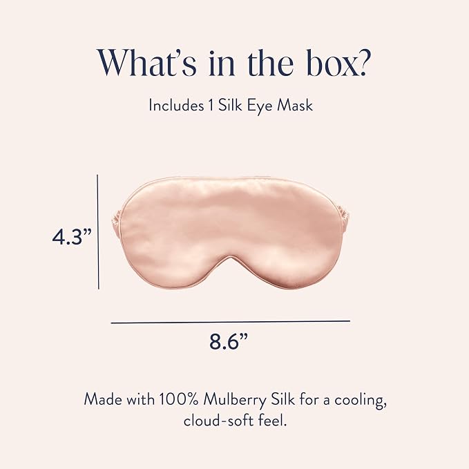 Brooklinen Silk Eye Mask for Sleeping – Blush Pink, 100% Mulberry Silk Sleep - Image 2