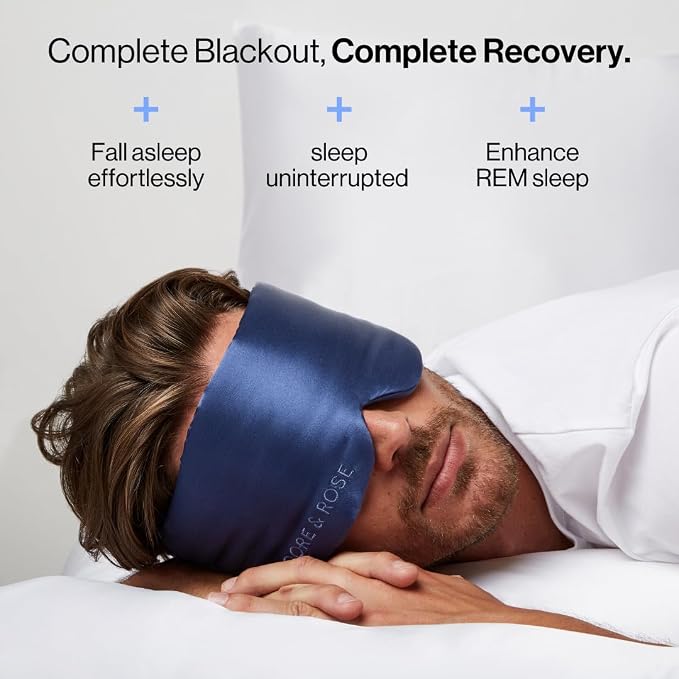 Dore & Rose Deep Sleep Mask Light Blocking, 23 Momme Mulberry Silk Eye Mask - Image 6