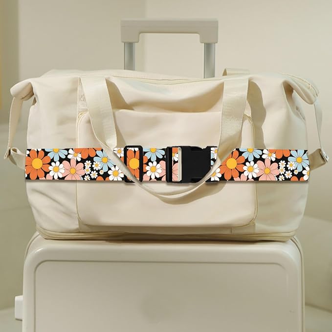 Orange Daisy Luggage Straps for Suitcases TSA Approved, Luggage Identifiers for - Image 7
