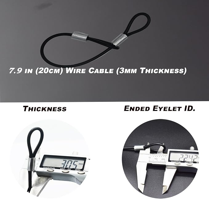 15 pcs 7.9 inch 3mm Thickness Galvanized Steel Wire Cable - Image 2
