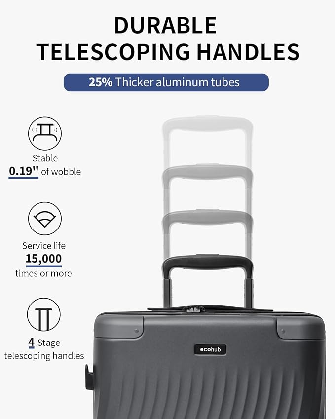 ECOHUB Hardside Expandable Carry On Luggage, Lightweight Small Hardshell Travel - Image 4