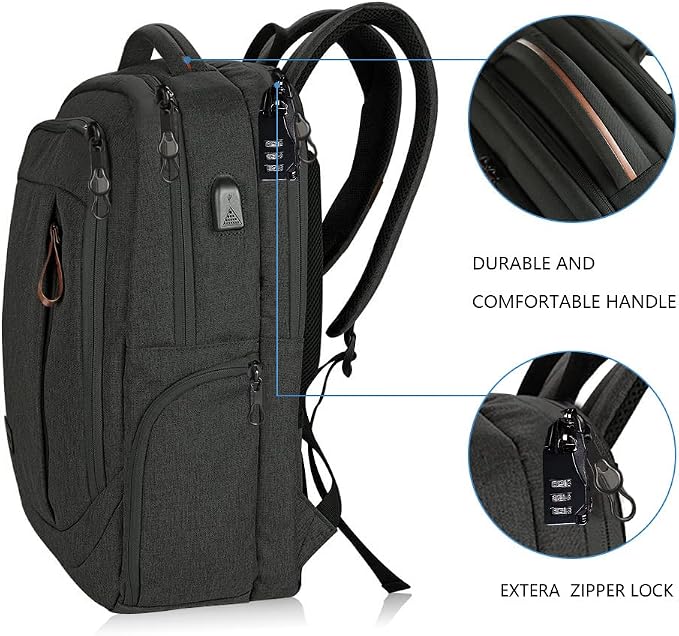 KROSER Laptop Backpack Large Computer Backpack Fits up to 17.3 Inch Laptop - Image 4