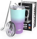 30 oz insulated tumbler with lid and straw, Reusable Spill Proof & Leak Proof by Pandaria