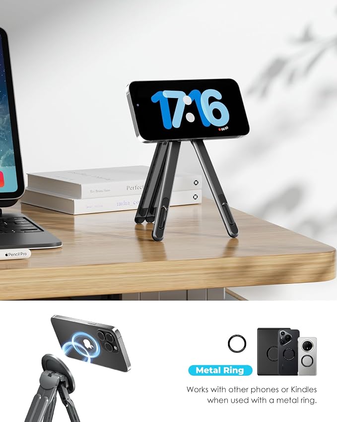 Viozon Portable Laptop Stand for Desk & Travel, Magnetic Phone Holder Tripod - Image 6