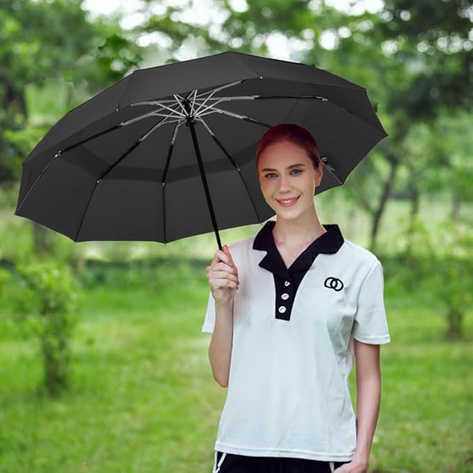 LANBRELLA Compact Reverse Folding Umbrella Auto Windproof Travel Umbrella - Image 2