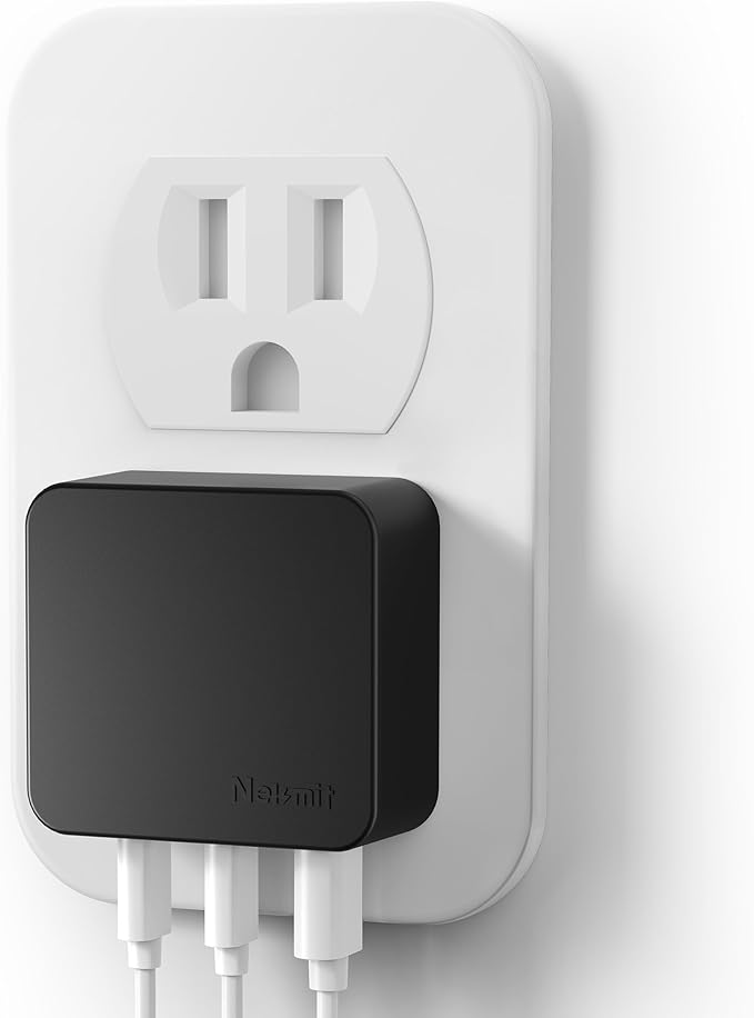 Nekmit 67W Flat USB C Charger Block, 3-Port GaN Fast Wall Charger, USB C Wall by Nekmit