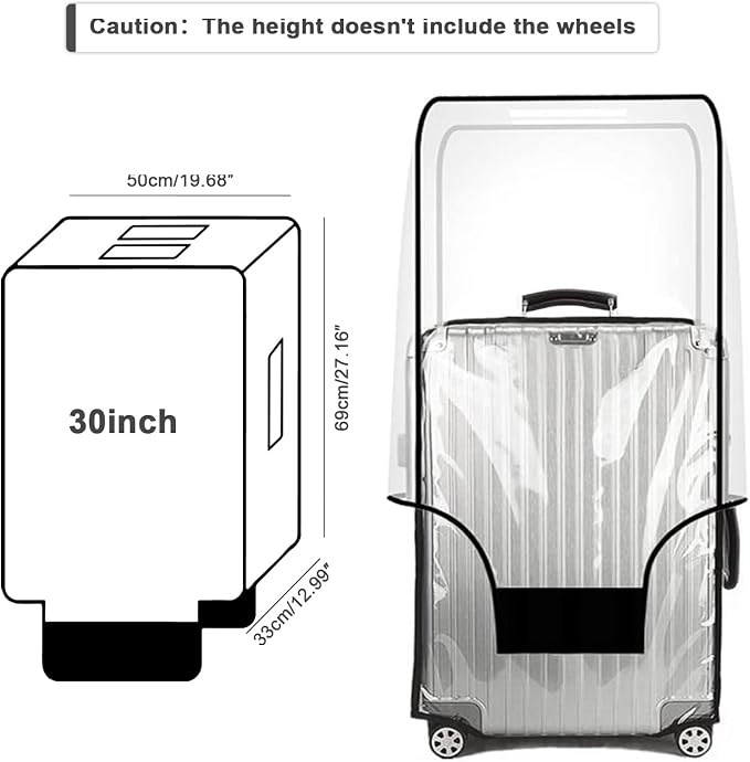Suitcase Cover for 30" Luggage TSA Approved Clear PVC Thickened Protective - Image 7