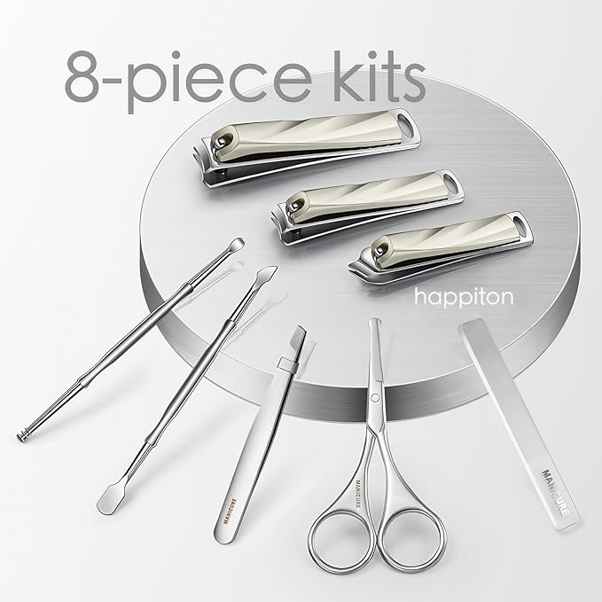 8-Piece Manicure Pedicure Set-Stainless Steel Nail Clippers Toenail Fingernail - Image 4